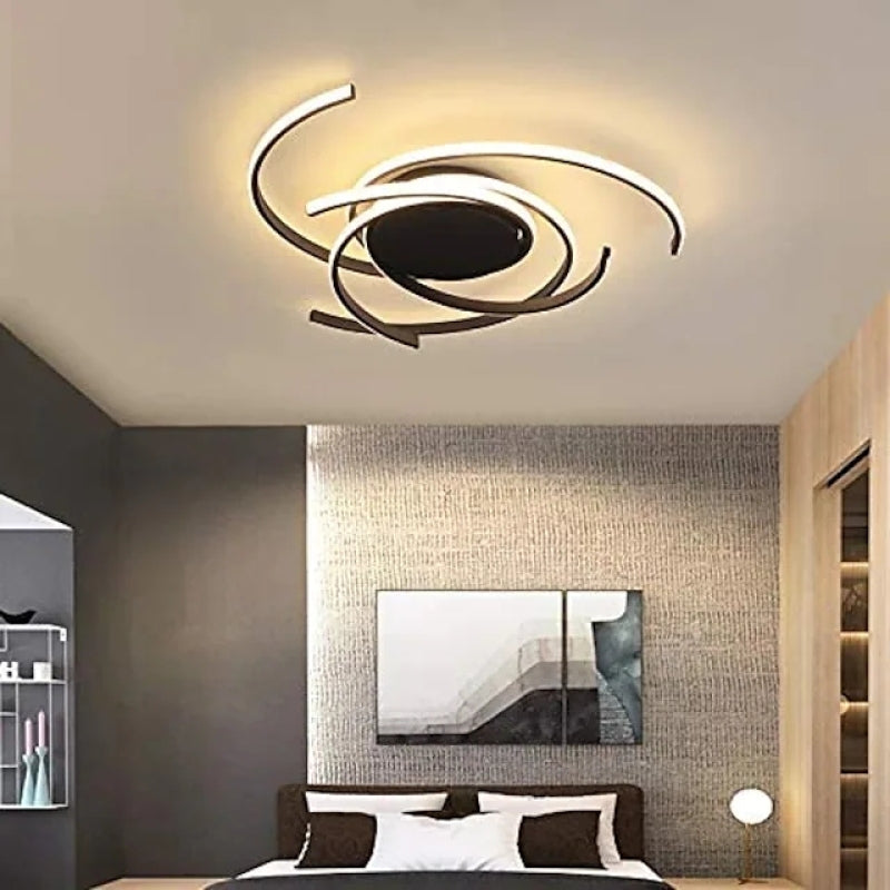 Contemporary Multi-Arc Ceiling Light Fixture