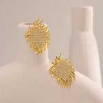 Load image into Gallery viewer, 14k Braided Diamond Square Earrings
