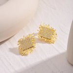 Load image into Gallery viewer, 14k Braided Diamond Square Earrings
