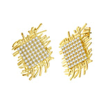 Load image into Gallery viewer, 14k Braided Diamond Square Earrings
