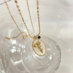 Load image into Gallery viewer, 14k Dainty Floral Birthstone Pendant Necklace
