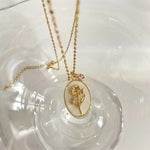 Load image into Gallery viewer, 14k Dainty Floral Birthstone Pendant Necklace
