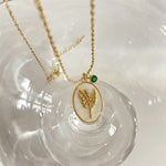 Load image into Gallery viewer, 14k Dainty Floral Birthstone Pendant Necklace
