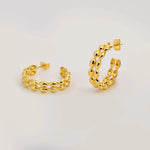 Load image into Gallery viewer, 14k Dainty C Shaped Layered Hoop Earrings
