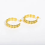 Load image into Gallery viewer, 14k Dainty C Shaped Layered Hoop Earrings
