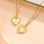 Load image into Gallery viewer, 14k Dainty Heart Pendant Letter Initial Necklace
