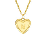 Load image into Gallery viewer, 14k Dainty Heart Pendant Letter Initial Necklace
