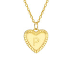 Load image into Gallery viewer, 14k Dainty Heart Pendant Letter Initial Necklace
