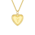 Load image into Gallery viewer, 14k Dainty Heart Pendant Letter Initial Necklace
