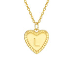 Load image into Gallery viewer, 14k Dainty Heart Pendant Letter Initial Necklace
