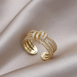Load image into Gallery viewer, 14k Dainty Layered Diamond Knot Ring
