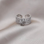 Load image into Gallery viewer, 14k Dainty Layered Diamond Knot Ring
