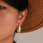 Load image into Gallery viewer, 14k Intricate Half Diamond Hoop Earrings
