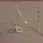 Load image into Gallery viewer, 14K S925 Interlaced Diamond Circles Necklace
