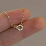 Load image into Gallery viewer, 14K S925 Interlaced Diamond Circles Necklace
