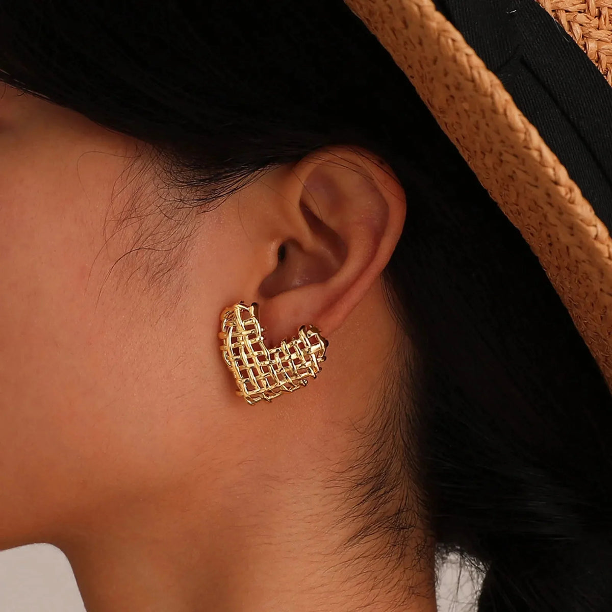 14k woven heart earrings 911932