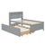 Twin Bed with Bookcase, Trundle, and Storage Drawers in Grey