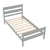 Gray Twin Bed with Headboard and Footboard