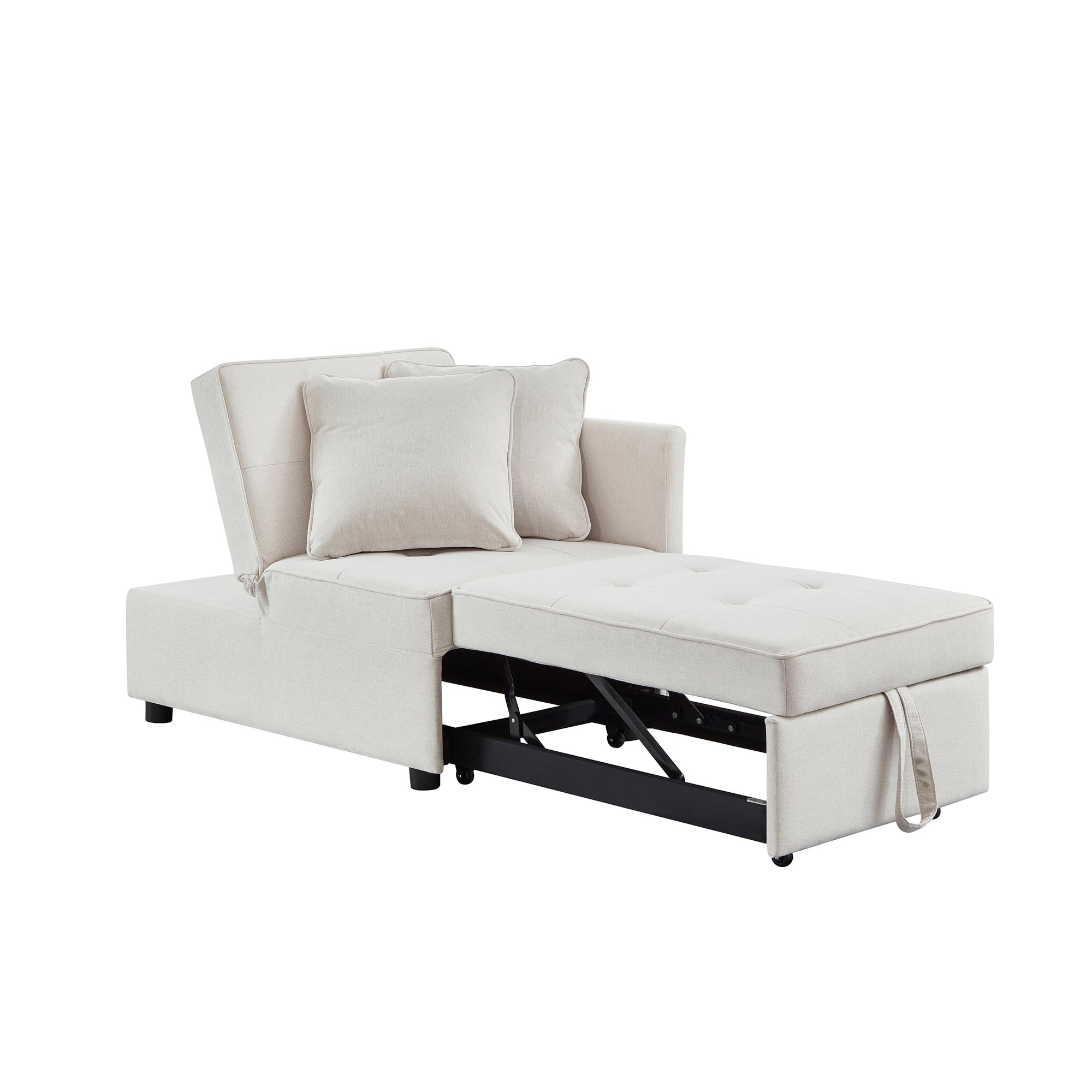 4 in 1 Beige Multifunctional Sofa Bed with Adjustable Backrest