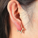 Load image into Gallery viewer, Star Huggie Earrings Star Hoop
