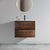 Wall Mount 24 Walnut Bathroom Vanity with Ceramic Sink Large Storage Floating Design Pre-assembled In Walnut