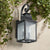 Traditional Black Outdoor Wall Lights with Frosted Glass Panels