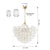 Gold Pendant Light Chandelier with Threaded Clear Glass Globe Shade