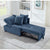 4 in 1 Blue Multifunctional Sofa Bed with Adjustable Backrest