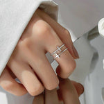 Load image into Gallery viewer, Double Bar Dainty Cross Ring
