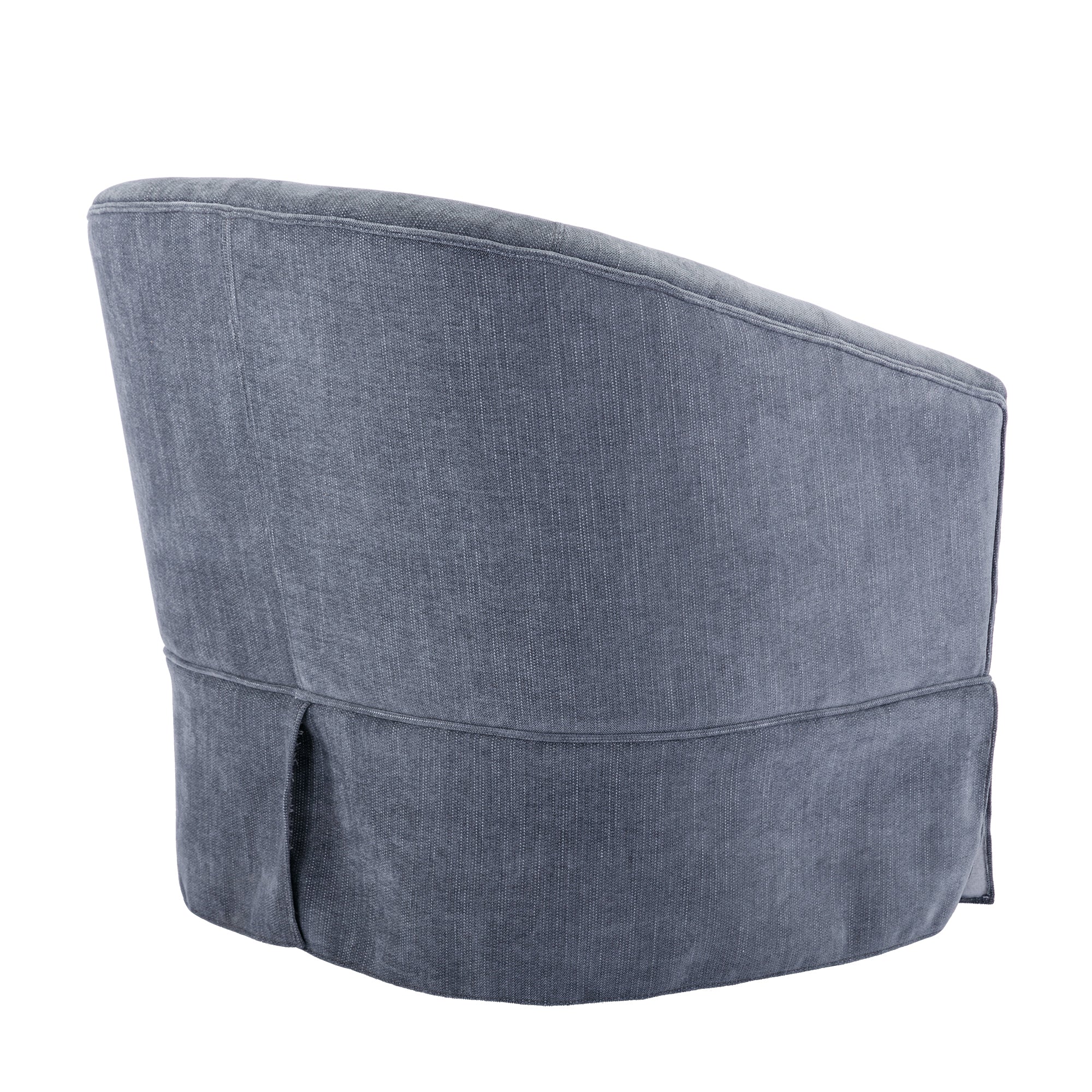 Gray Linen Blend Swivel Accent Armchair