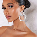 Load image into Gallery viewer, Rhinestone Circle Stud Earrings Rhinestone Inlay Earrings
