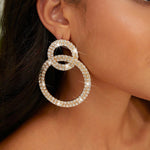 Load image into Gallery viewer, Rhinestone Circle Stud Earrings Rhinestone Inlay Earrings
