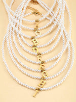 Load image into Gallery viewer, Pearl Necklace with Initials Personalised Pearl Necklace
