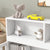 Twin Toddler Floor Bed with Bedside Bookcase, Shelves, and Guardrails in White