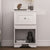 Elegant Design Nightstand with Drawer and Open Shelf In White