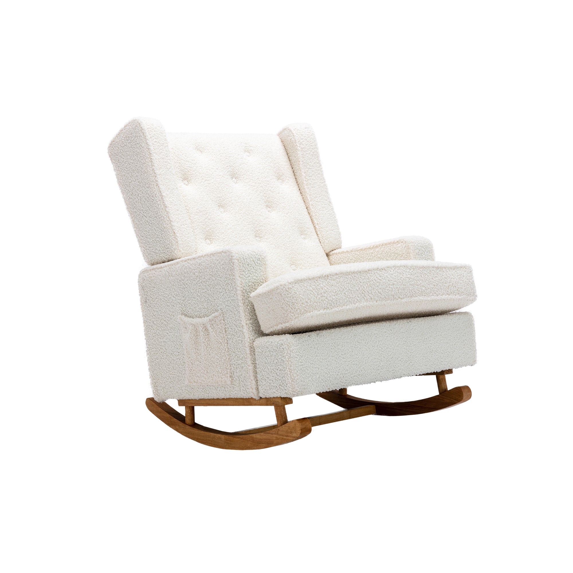 Mid-Century Modern White Teddy Rocking Chair