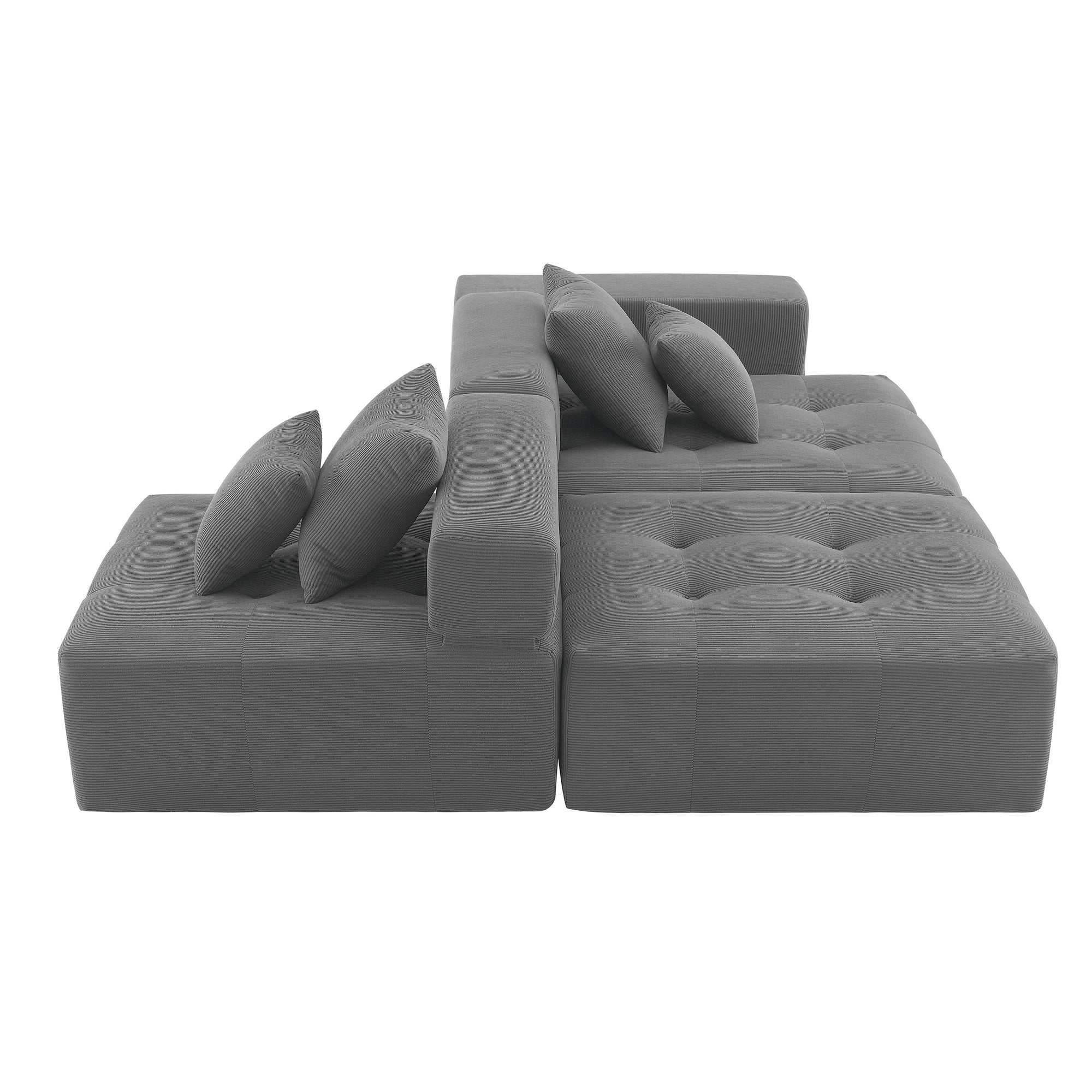 Maputo 4-Seat Modular Sofa in Gray