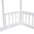 White Full Roof-Framed Headboard Toddler Floor Bed with Guardrails