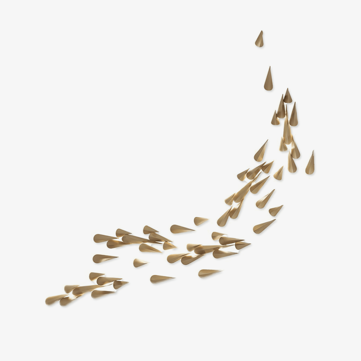 Asymmetrical Metal Brass Finish Wall Lamp