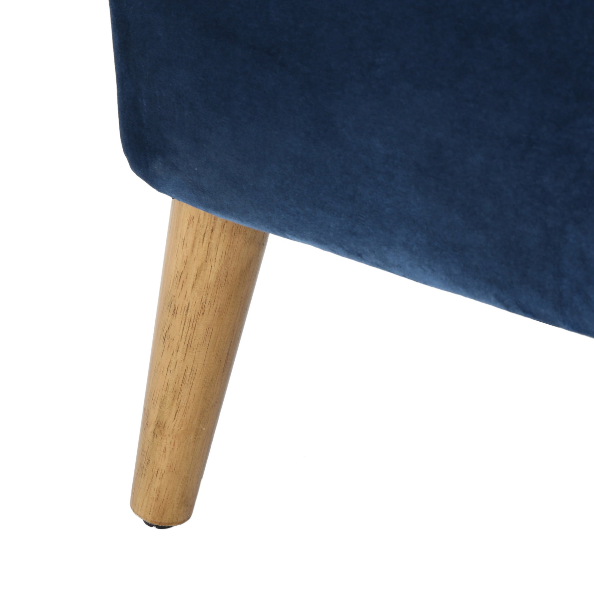 Antique Navy Blue Velvet Mid-Century Club Chair