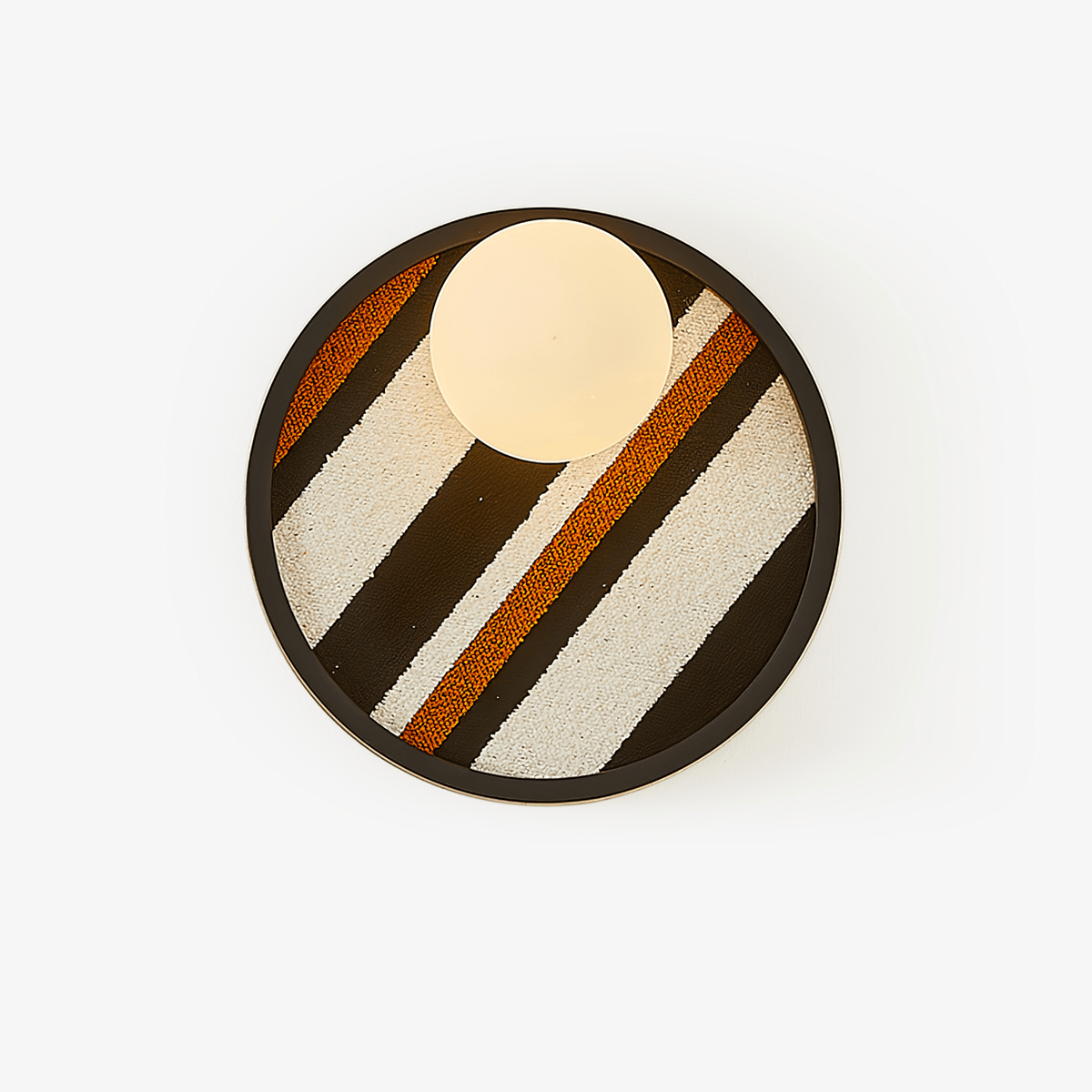 Textured Circular Frame Contemporary Wall Light