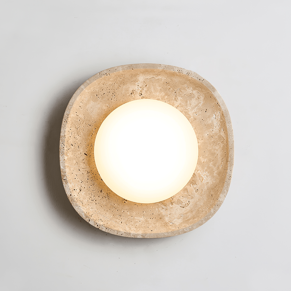 Travertine Rounded Square Contemporary Wall Light