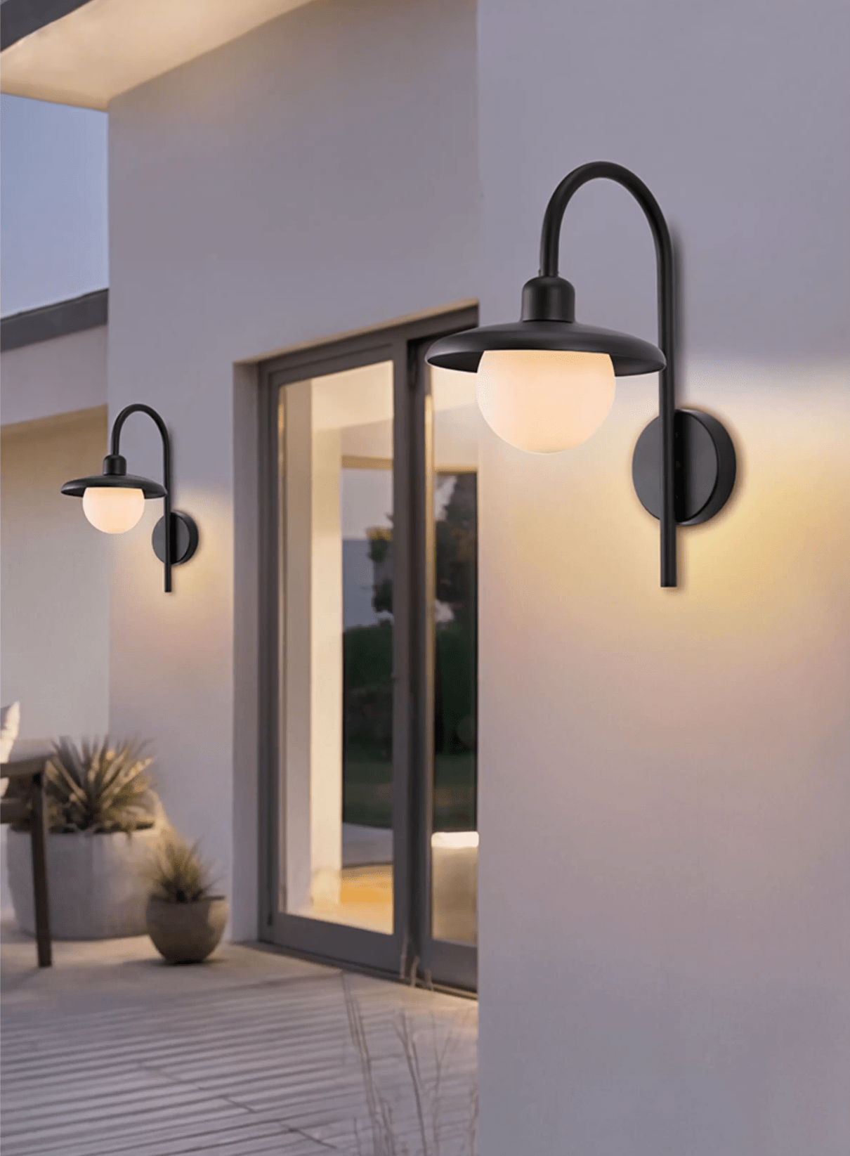 Opal Globe Contemporary Outdoor Wall Sconce