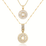 Load image into Gallery viewer, 2pc 14k Diamond Letter Initial Necklaces

