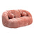 Pink Chenille Bean Shape 2-Seater Lazy Sofa