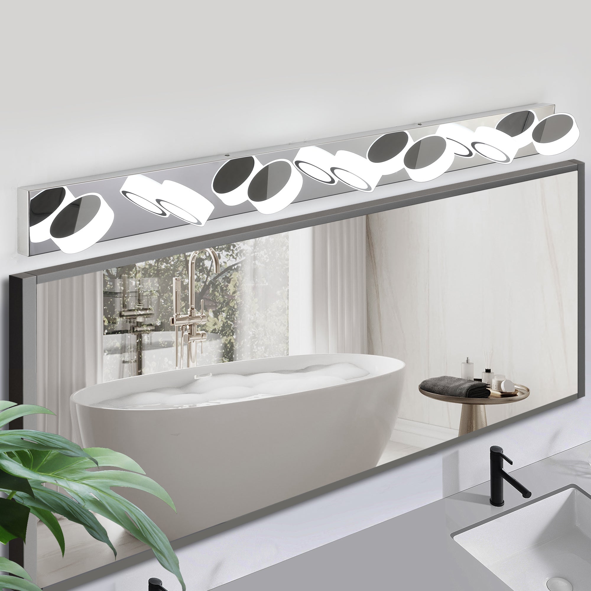 Aestin's Chrome Finish 7-Light LED Vanity Light Fixture