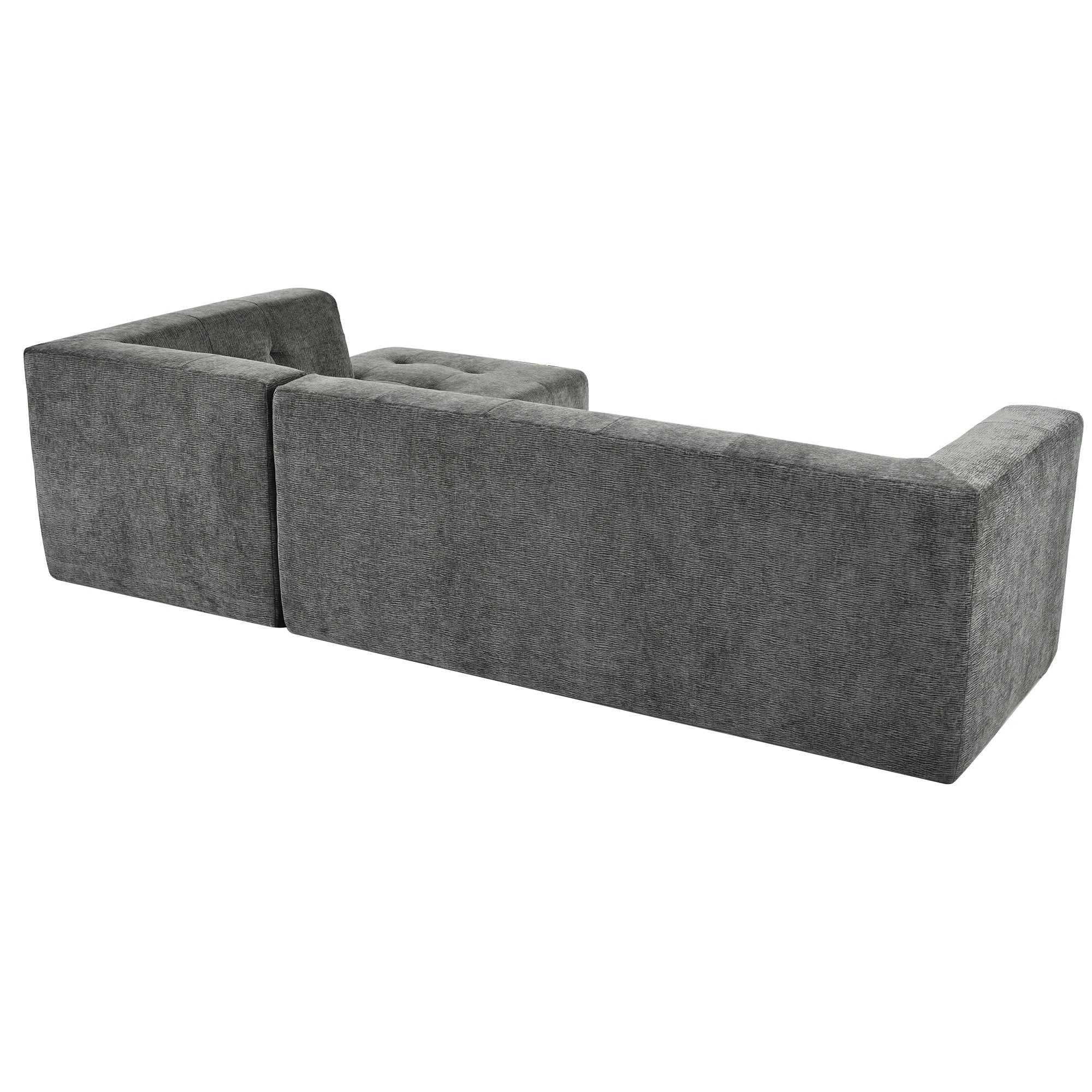 Mombasa 3-Seat Chenille Sofa in Gray