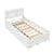 White Twin Bed with Bookcase, Trundle, and Drawers