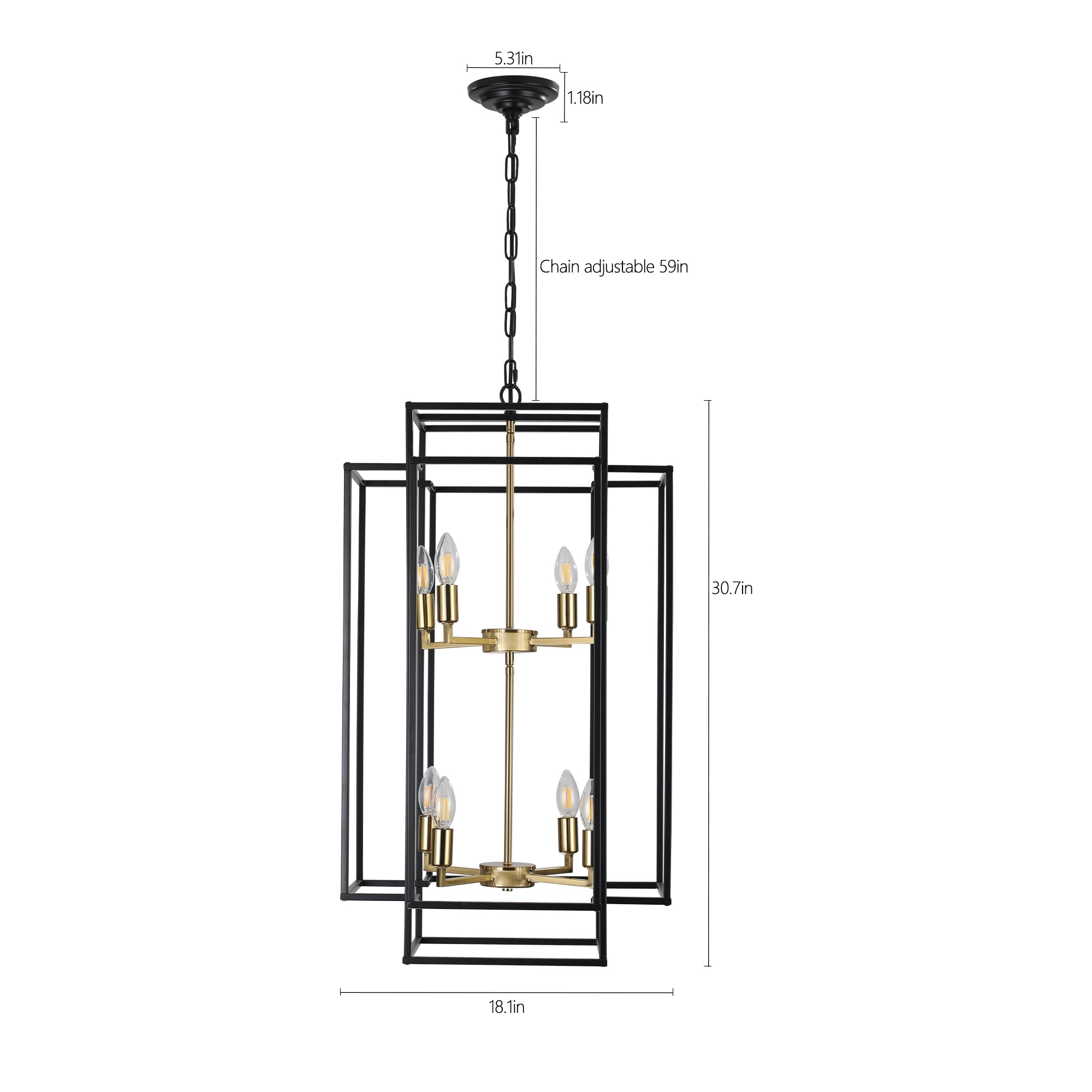 Aestin's Rustic Farmhouse Gold Pendant Chandelier