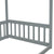 Gray Twin Size Canopy Frame Floor Bed with Fence and Guardrails